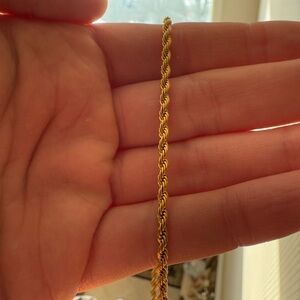 18K Gold Plated Rope Chain 20inches